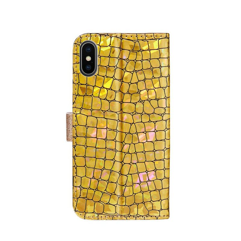 Flip Cover iPhone XS Max Croc Diamanter