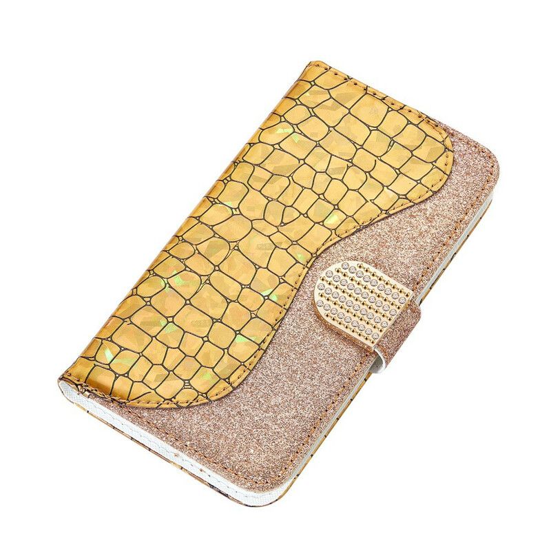 Flip Cover iPhone XS Max Croc Diamanter