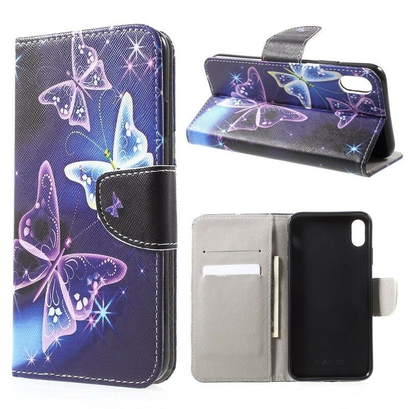 Flip Cover iPhone XS Max Farverig Sommerfugl