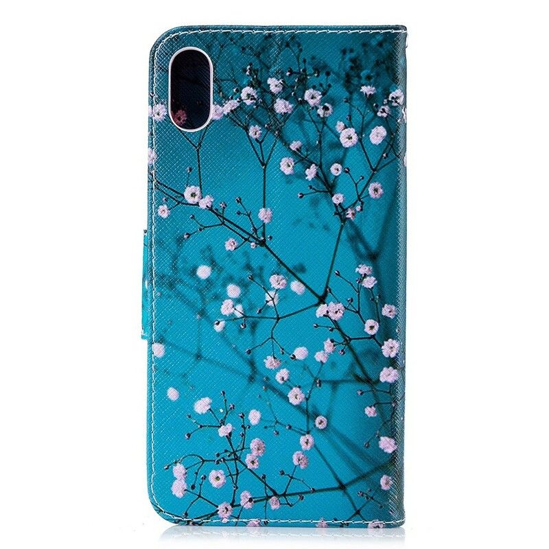 Læder Cover iPhone XS Max Blomstrende Træ