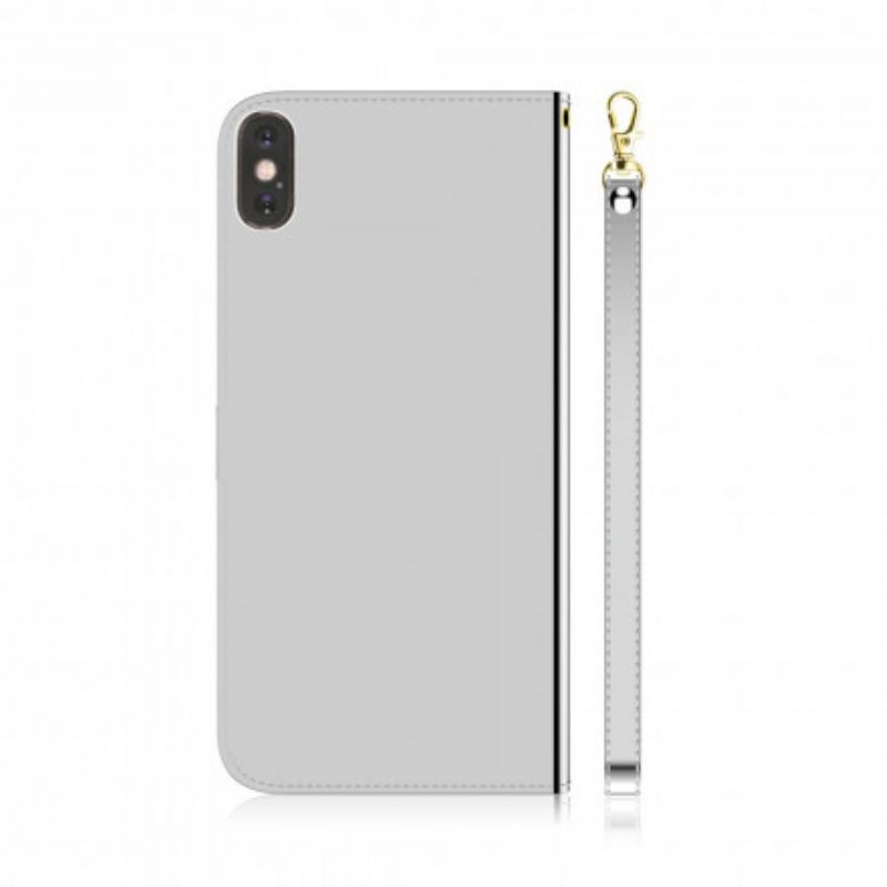 Læder Cover iPhone XS Max Faux Læder Cover Spejl