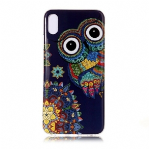 Mobilcover iPhone XS Max Fluorescerende Mandalaugle