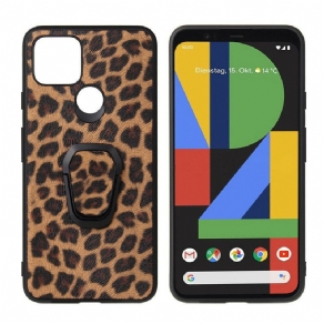 Cover Google Pixel 5 Ringstøtte I Leopardstil