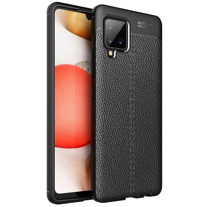 Cover Samsung Galaxy A42 5G Dobbelt Linje Litchi Lædereffekt