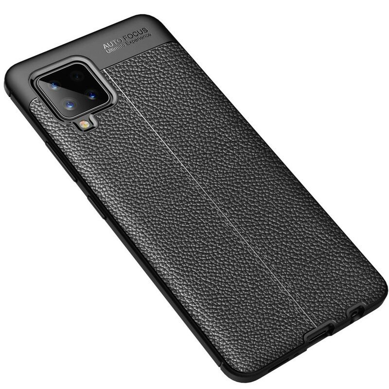 Cover Samsung Galaxy A42 5G Dobbelt Linje Litchi Lædereffekt