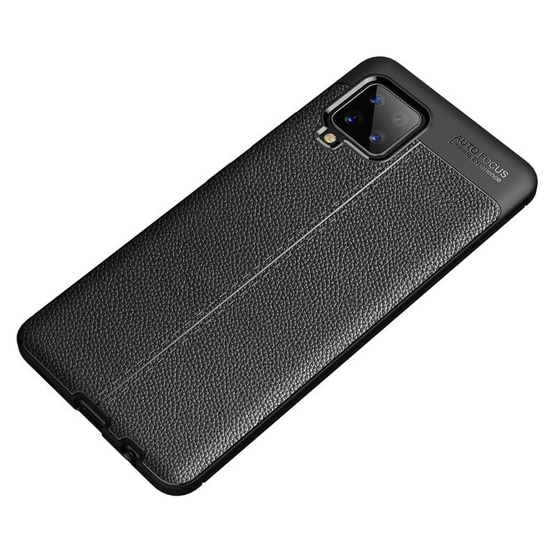 Cover Samsung Galaxy A42 5G Dobbelt Linje Litchi Lædereffekt