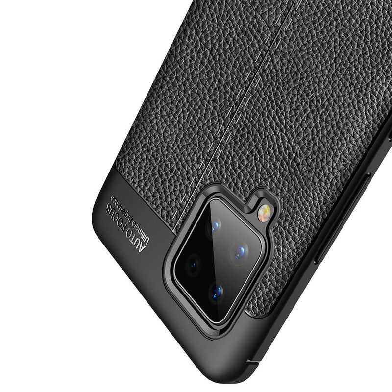 Cover Samsung Galaxy A42 5G Dobbelt Linje Litchi Lædereffekt