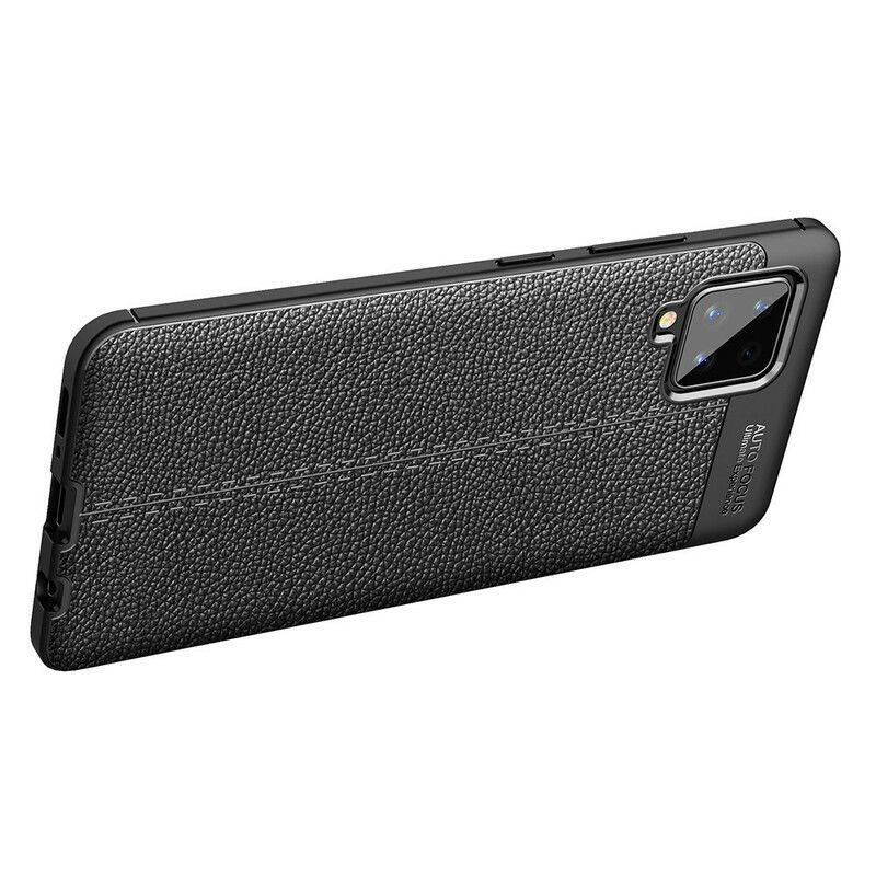 Cover Samsung Galaxy A42 5G Dobbelt Linje Litchi Lædereffekt