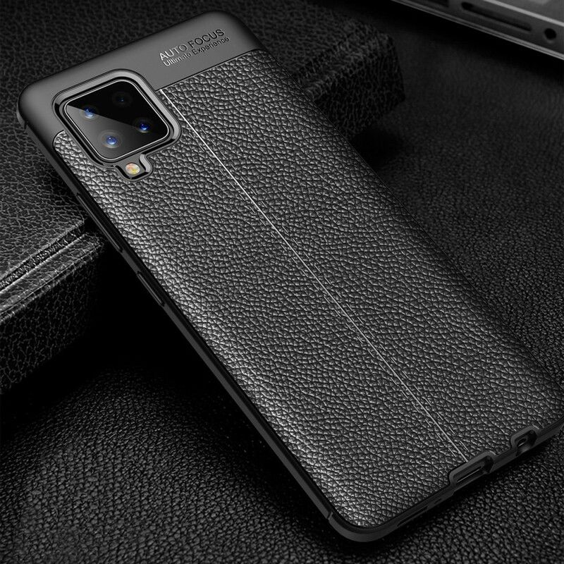 Cover Samsung Galaxy A42 5G Dobbelt Linje Litchi Lædereffekt