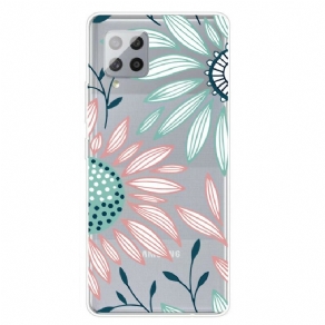 Cover Samsung Galaxy A42 5G En Gennemsigtig Blomst