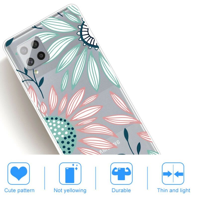 Cover Samsung Galaxy A42 5G En Gennemsigtig Blomst