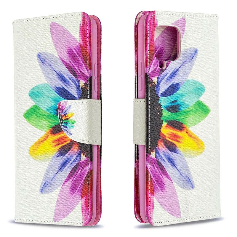 Flip Cover Samsung Galaxy A42 5G Akvarelblomst