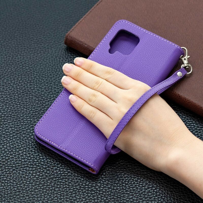 Flip Cover Samsung Galaxy A42 5G Læder Cover Litchi Flap Skrå