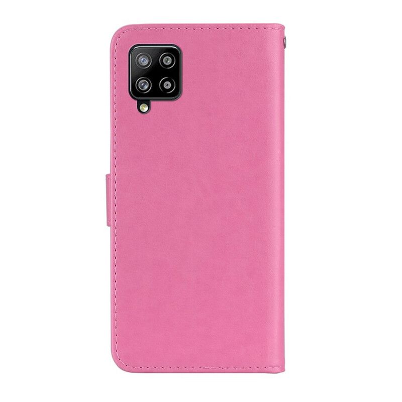 Læder Cover Samsung Galaxy A42 5G Uglemandala Og Snor