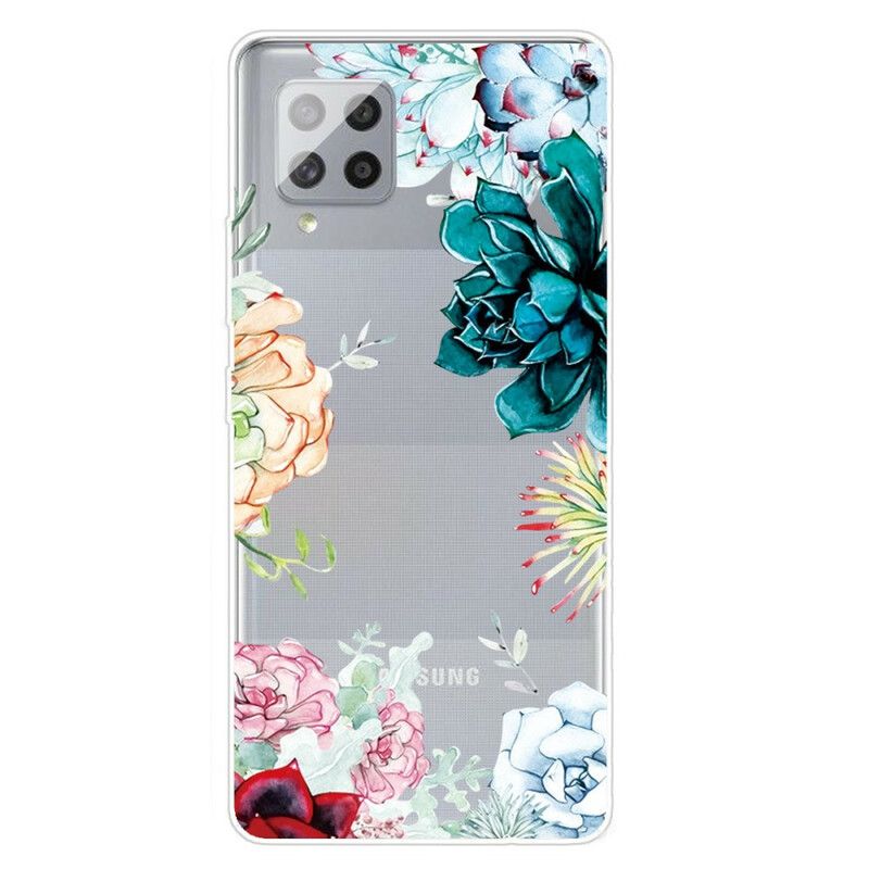 Mobilcover Samsung Galaxy A42 5G Sømløse Akvarelblomster