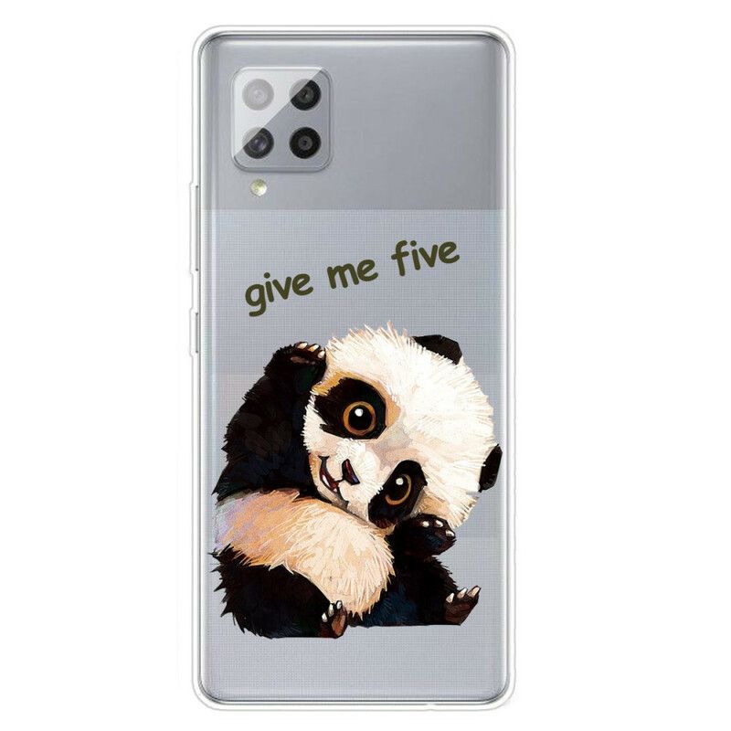 Mobilcover Samsung Galaxy A42 5G Transparent Panda Giv Me Five