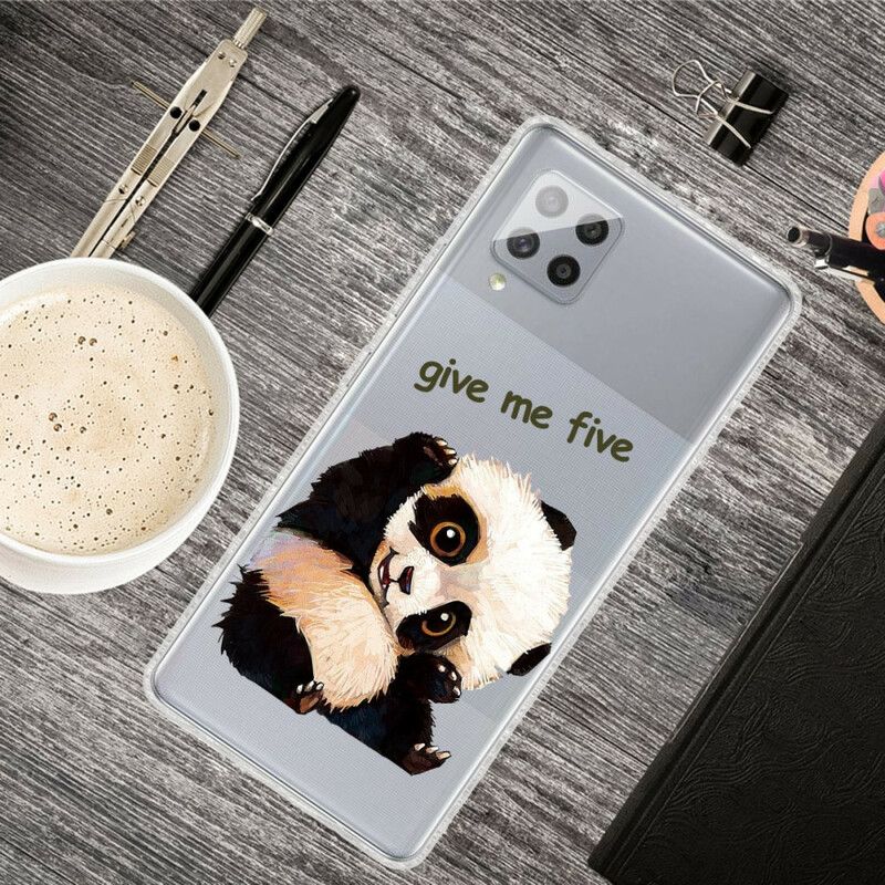 Mobilcover Samsung Galaxy A42 5G Transparent Panda Giv Me Five