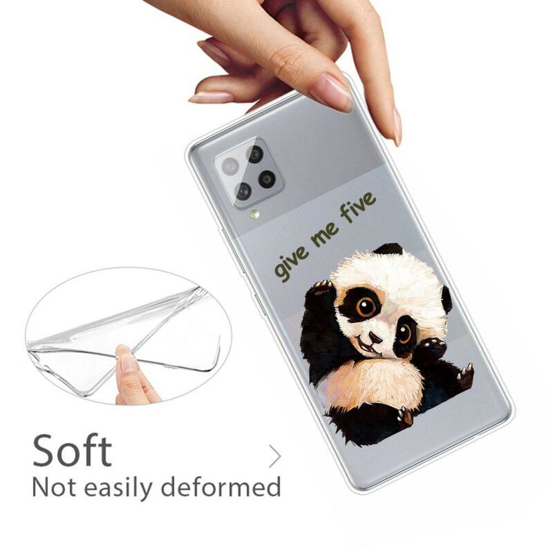 Mobilcover Samsung Galaxy A42 5G Transparent Panda Giv Me Five