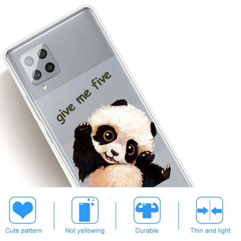 Mobilcover Samsung Galaxy A42 5G Transparent Panda Giv Me Five