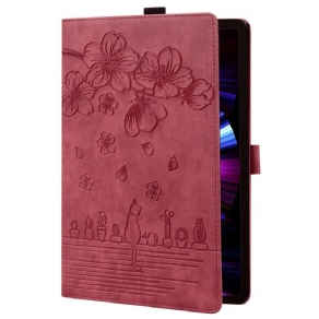 Flip Cover Samsung Galaxy Tab S9 Blomsterkat