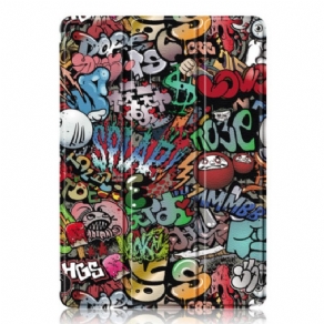 Samsung Galaxy Tab S9 Graffiti Transparent Ryg Stylus Holder