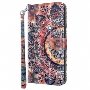 Flip Cover Google Pixel 8 Pro Farverig Mandala Med Rem