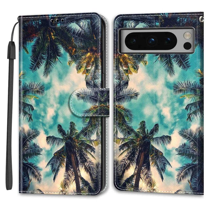 Flip Cover Google Pixel 8 Pro Strap Palms