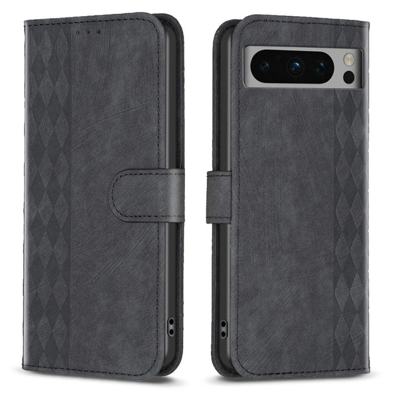 Læder Cover Google Pixel 8 Pro Telefon Etui Geometrisk Frise