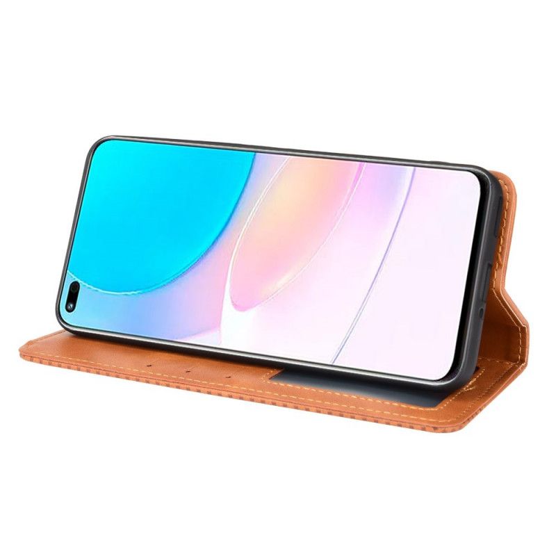 Cover Huawei Nova 8i / Honor 50 Lite Flip Cover Stiliseret Vintage Lædereffekt