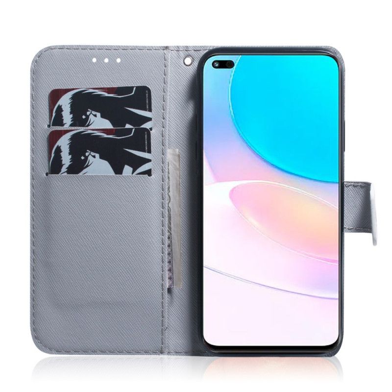 Flip Cover Huawei Nova 8i / Honor 50 Lite Hvid Tiger