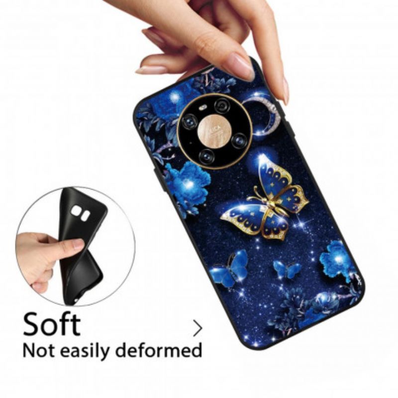 Cover Huawei Mate 40 Pro Gylden Sommerfugl