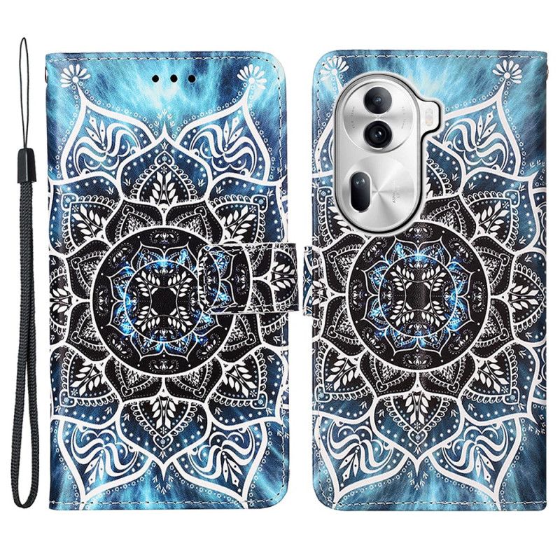 Læder Cover Oppo Reno 11 Pro 5g Blomstermandala Med Rem