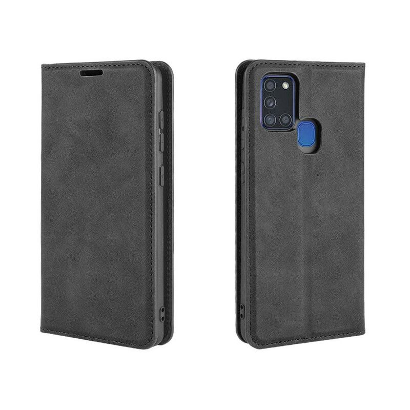 Cover Samsung Galaxy A21s Flip Cover Blødt Lædereffekt