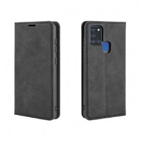 Cover Samsung Galaxy A21s Flip Cover Blødt Lædereffekt