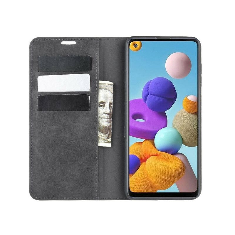 Cover Samsung Galaxy A21s Flip Cover Blødt Lædereffekt