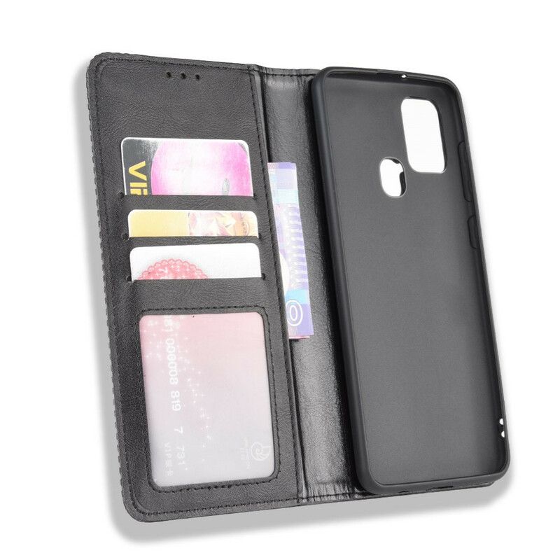 Cover Samsung Galaxy A21s Flip Cover Vintage Stiliseret Lædereffekt