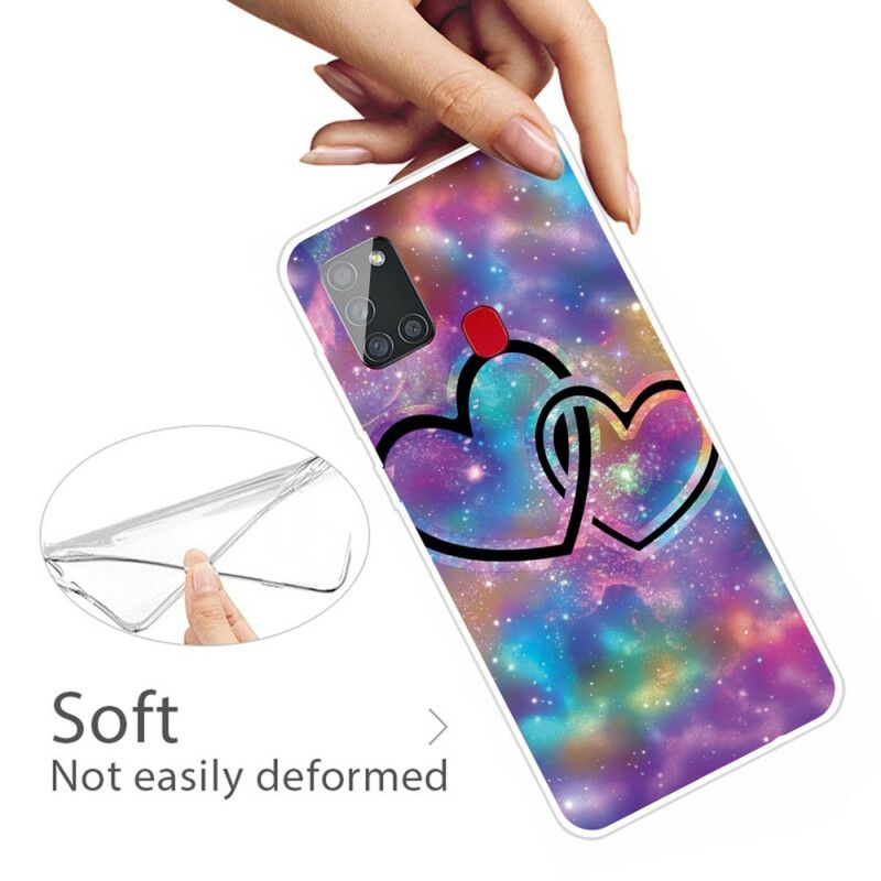 Cover Samsung Galaxy A21s Kædede Hjerter