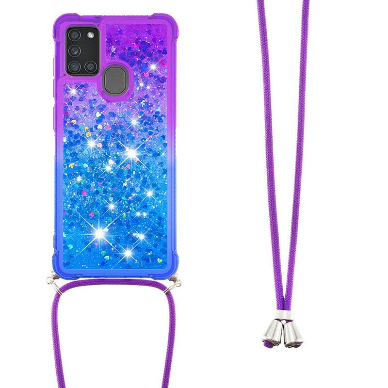 Cover Samsung Galaxy A21s Silicone Glitter Og Ledning