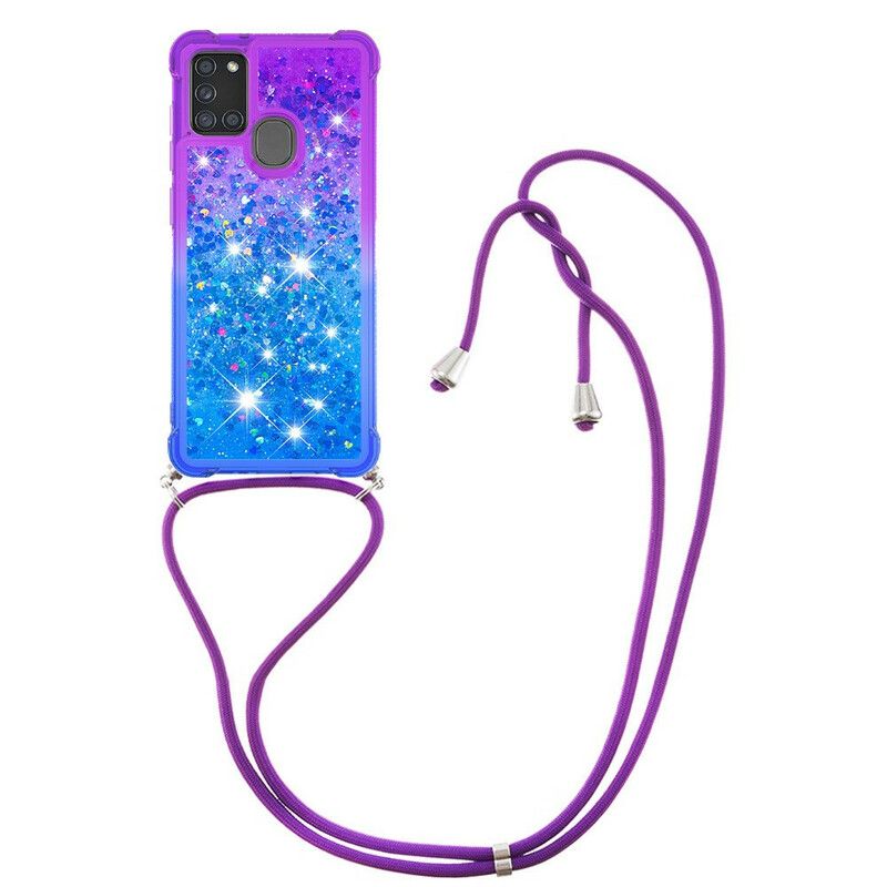 Cover Samsung Galaxy A21s Silicone Glitter Og Ledning