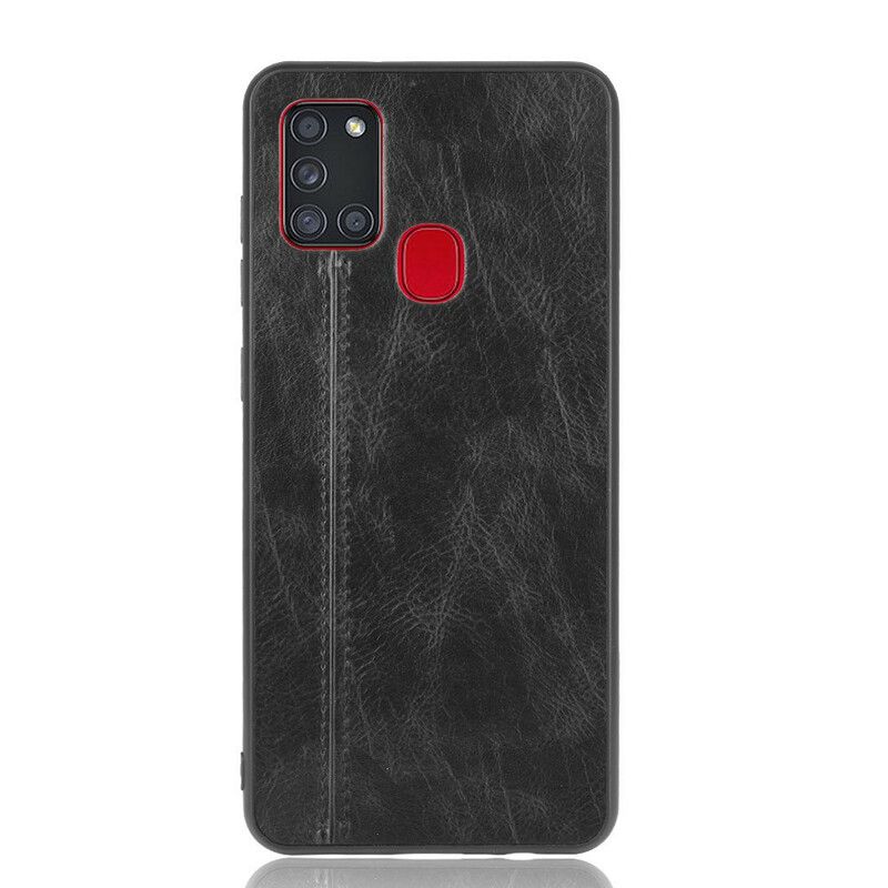 Cover Samsung Galaxy A21s Søm Lædereffekt