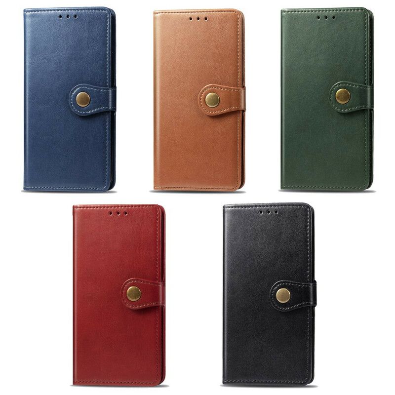 Flip Cover Samsung Galaxy A21s Imiteret Læder Og Vintage Lås