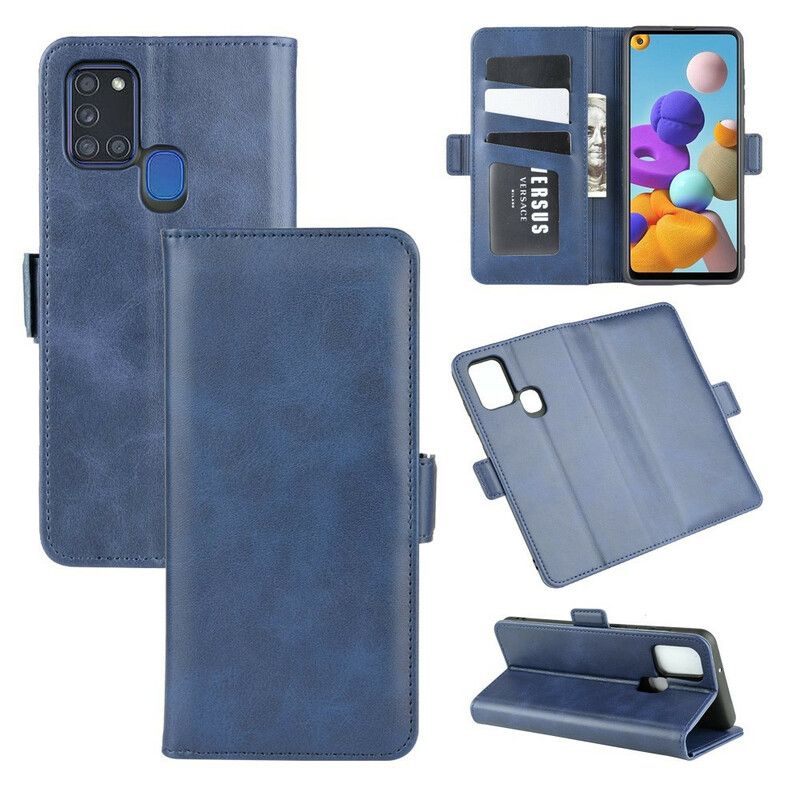 Flip Cover Samsung Galaxy A21s Læder Cover Dobbeltklap