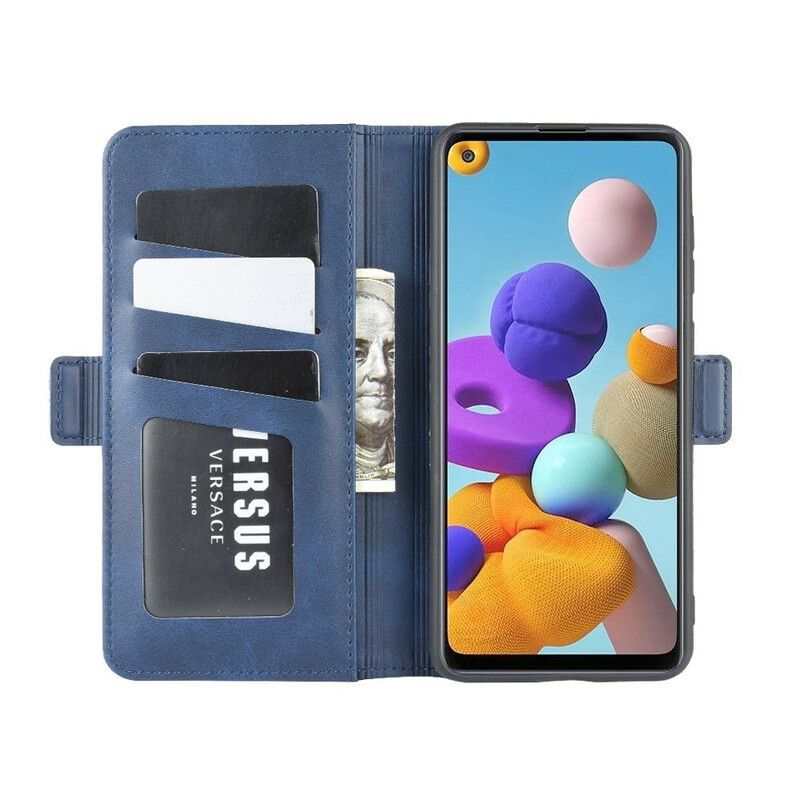 Flip Cover Samsung Galaxy A21s Læder Cover Dobbeltklap