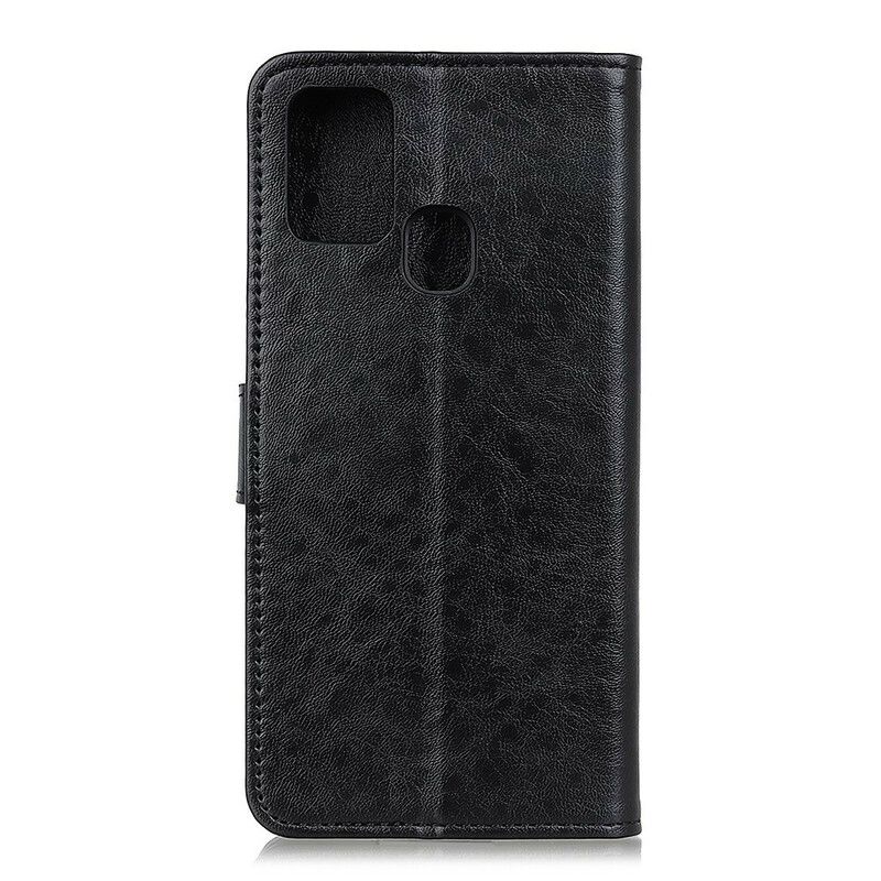 Flip Cover Samsung Galaxy A21s Læder Cover Skinny Lædereffekt Frontklap