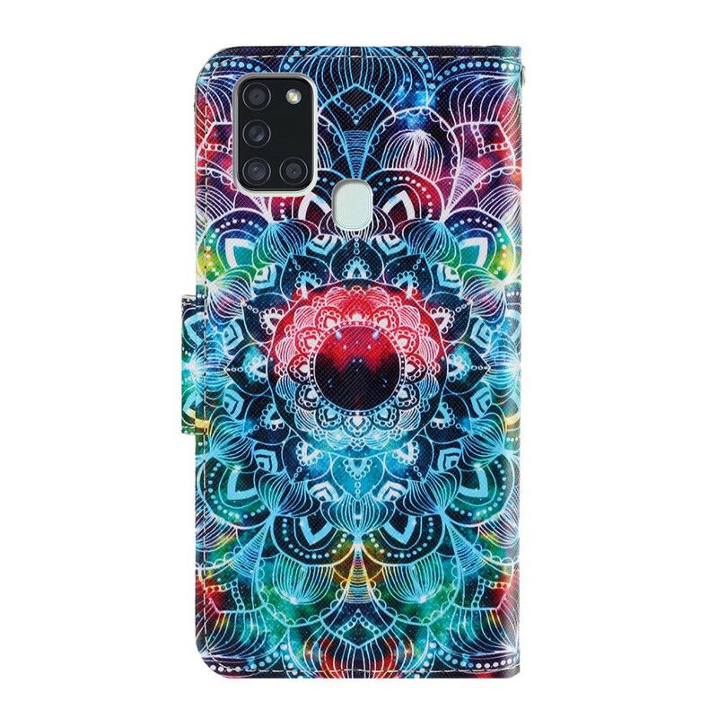 Flip Cover Samsung Galaxy A21s Med Snor Flashy Strappy Mandala