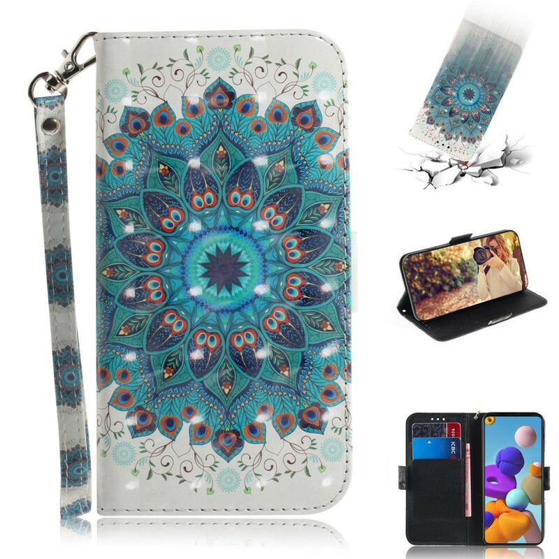 Flip Cover Samsung Galaxy A21s Med Snor Masterful Strappy Mandala