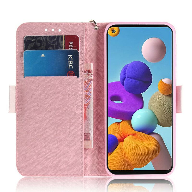 Flip Cover Samsung Galaxy A21s Med Snor Thong Hamstere