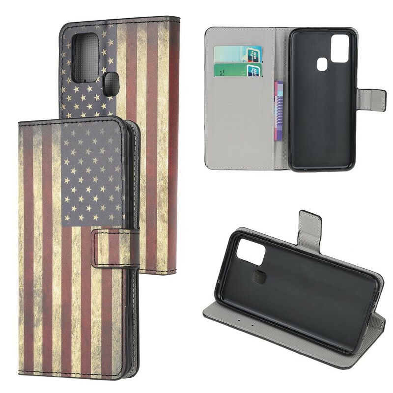 Flip Cover Samsung Galaxy A21s Usa Flag