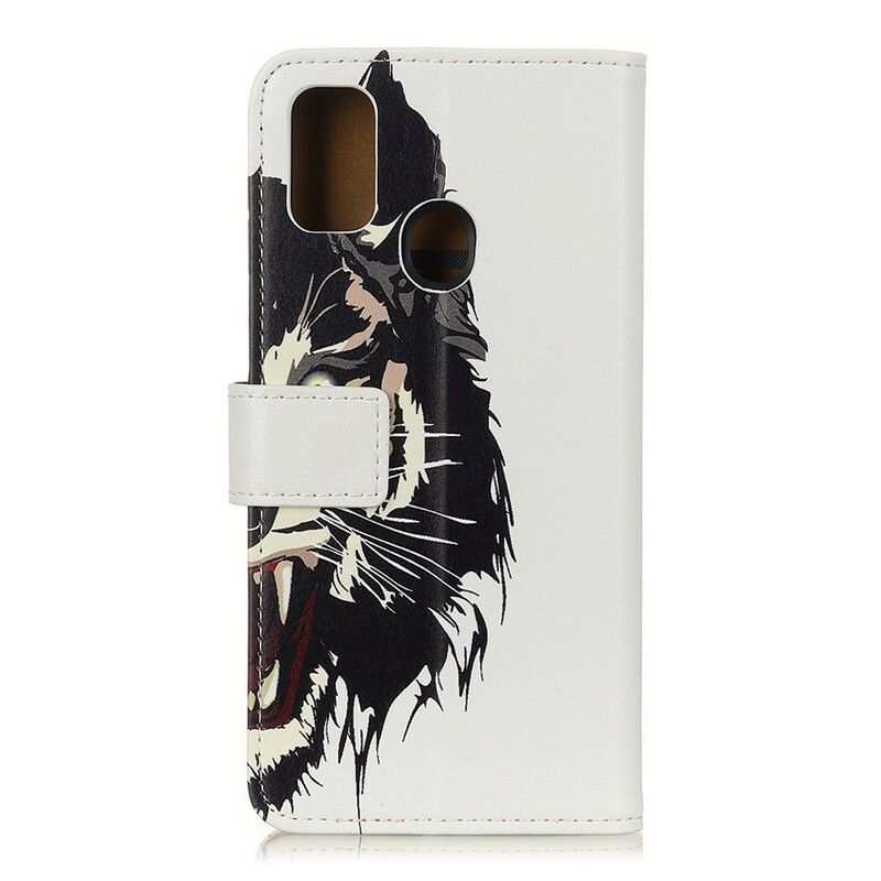 Læder Cover Samsung Galaxy A21s Hærd Tiger