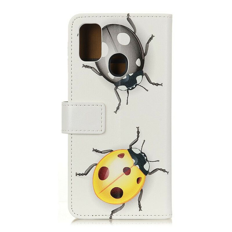 Læder Cover Samsung Galaxy A21s Mariehøne